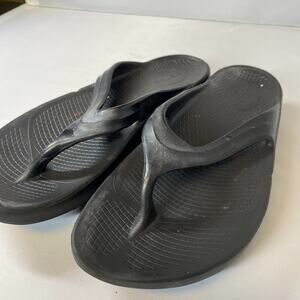 OOFOS OOriginal Black Recovery Thong Sandals Flip Flop Womens 9 Mens 7 Unisex